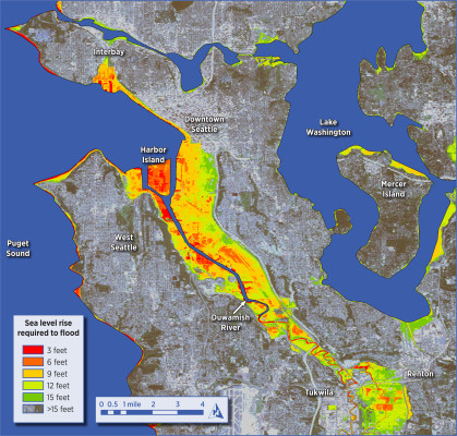 Seattle sea level rise extent aggregation