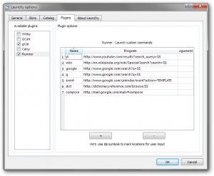Launchy Runner configuration