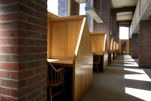 Figure 14a: Row of carrels (left) with mezzanine floor of other above (top right).