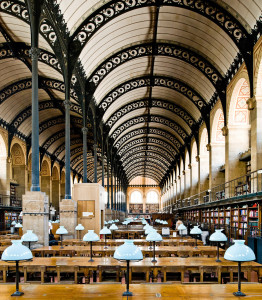 Figure 1a: The Bibliothèque Sainte-Geneviève in Paris has a single, communal reading room.