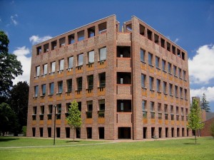 Figure 7: Exeter Library exterior, view from southwest.