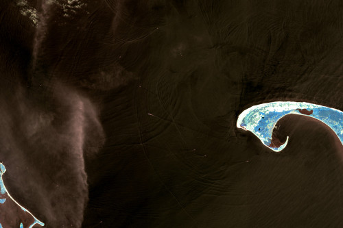 Detail of Cape Cod and wave diffraction in 4-6-5 false color