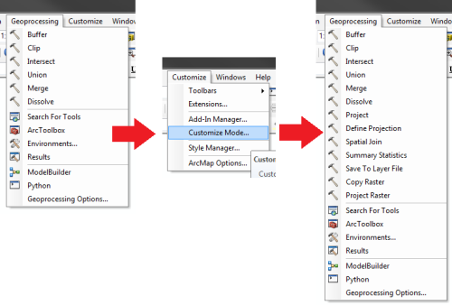 Shortcuts to my most frequently used geoprocessing tools