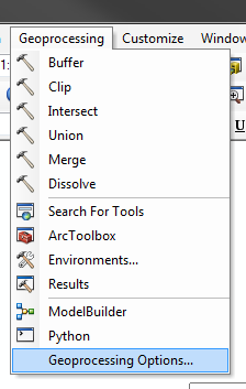 Accessing Geoprocessing Options