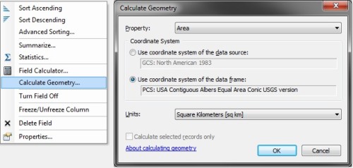 The old calculate geometry tool